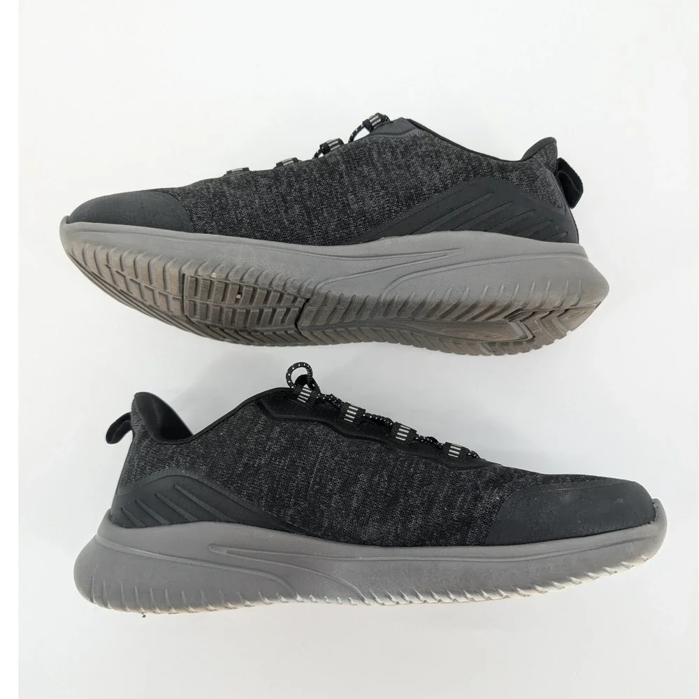 Athletic Works Mens Sneakers 9W Black Gray Lightweight Casual Comfort Walking